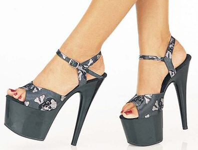 Center-stage - Women's Thick Strap Sandal with Skulls and Ankle Buckle