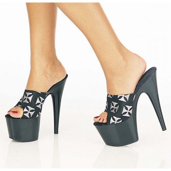 Centerstage - Women's Platform Heels with Iron Cross Design