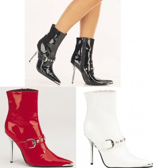 Heat" - Women's Metal Toe & Heel Ankle Boot with Studded Strap Detail