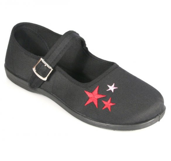 "Sassie" - Women's Canvas Mary Jane Style Shoes with Star Design
