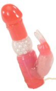 Rabbit Pearl - Dual Action Jelly Vibrator with Rotating Pearls and Corded Controls