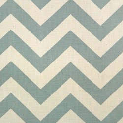 Zig Zag Chevron Misty Blue Cream Stripe Home Decorating Fabric
