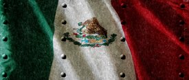 Mexican Flag w/ Rivets - Truck Window Perf