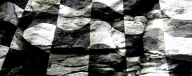 Racing Flag w/ Rock - Truck Window Perf