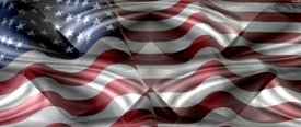 American Flag 2 w/ Chrome - SUV Window Perf