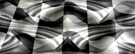 Racing Flag w/ Chrome - Car Window Perf