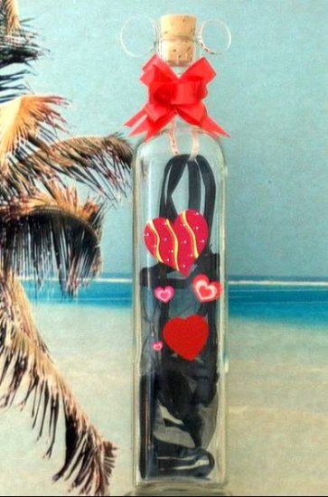 Mesage In A Bottle With a Love Poem and Sexy G-string