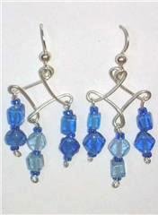 3 Drop Diamond blue beads