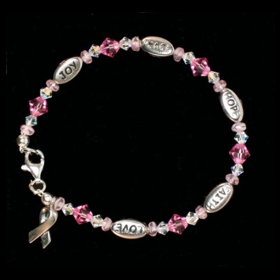 Love, Hope, Faith, Joy, and Peace Bracelet - Pink