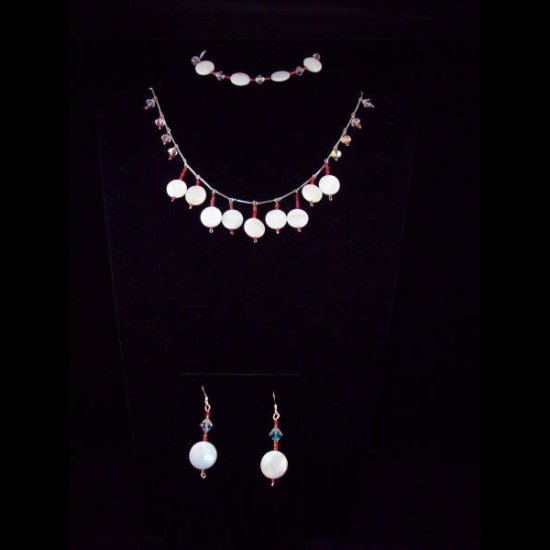 mother of pearl and crystals