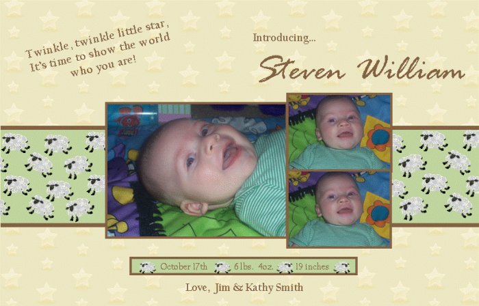 Customizable Brith Announcements: Twinkle