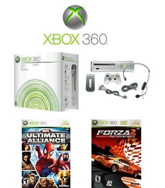 Xbox 360 Premium Console Bundle with 2 Fun Games