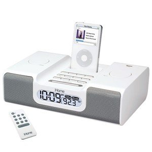 iHome iH6 Clock Radio for iPod (White), Dual Alarm Clock Radio