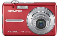 Olympus FE-280 8.0MP Digital Camera Red