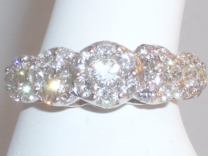 14k White Gold 1.25 ct Diamond Ring Size 7