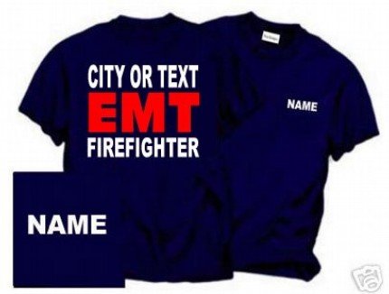 Personalized EMT/EMS Firefighter T-shirt Fire Department Uniforms