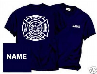 Personalized Maltese Cross Firefighter T-shirt Fire Department Uniforms