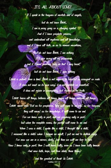 It's All About Love**8"x10" Original Matted Photo*1Corinth. 13:1-13