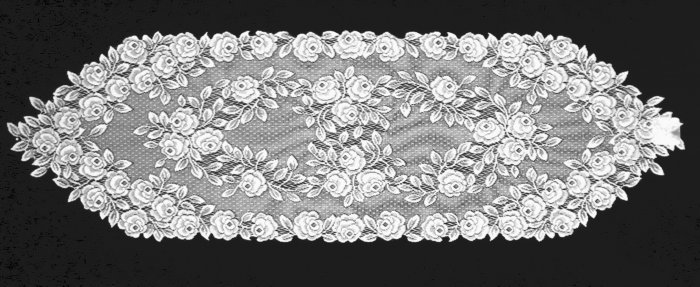 Tea Rose Lace Table Runner 14x48 White Heritage Lace