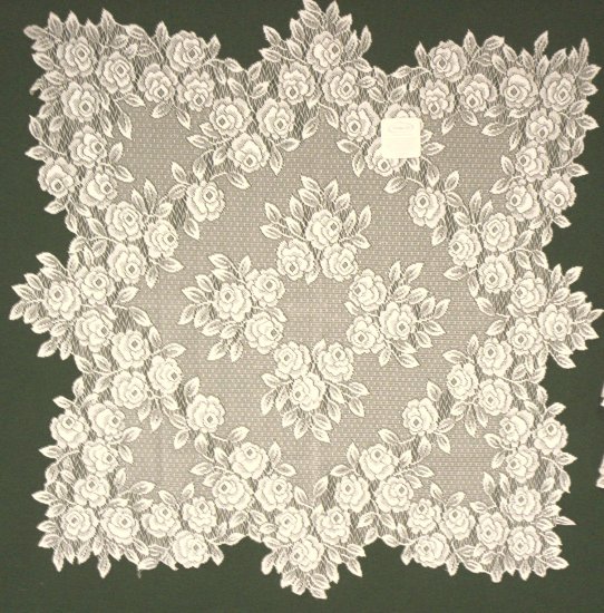 Tea Rose Table Topper 30x30 Ecru Heritage Lace