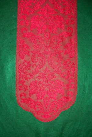 Heritage Damask Table Runner 14 W x 49 L Red Heritage Lace