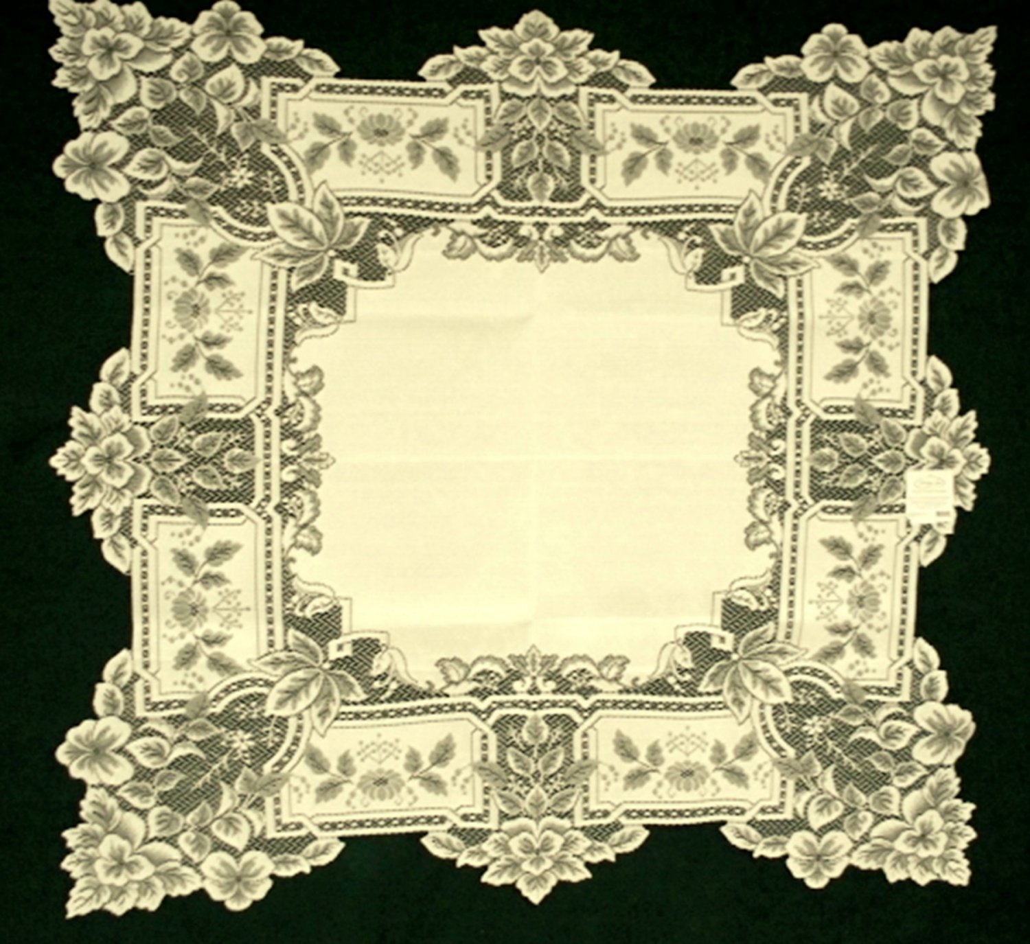 Heirloom Table Topper 36 x 36 Ecru Heritage Lace