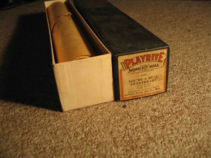 Armand Muth, "You're a Real Sweetheart" Staffnote piano roll