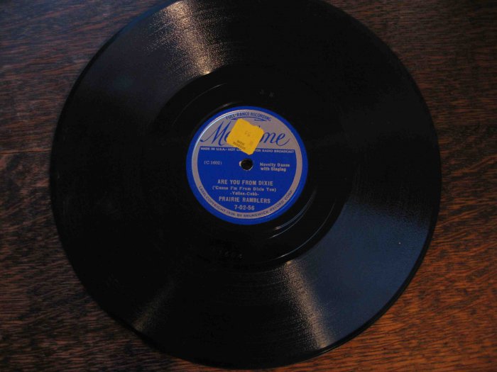 Prairie Ramblers 78, "Are You from Dixie" b/w "The Preacher and the Bear"