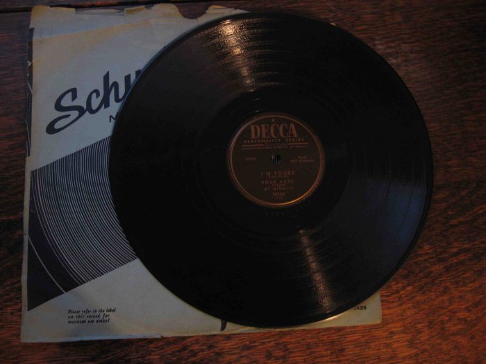 Al Alberts & the Four Aces 78rpm, "I'm Yours" b/w "I Understand"