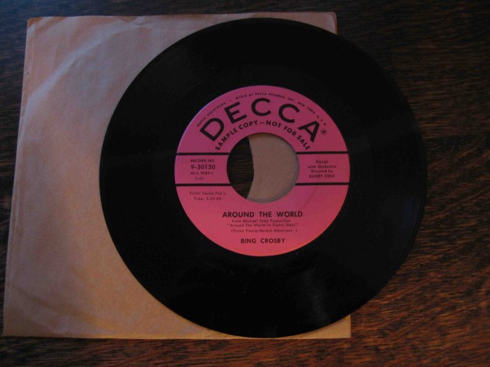 Bing Crosby 45rpm single, "Around the World" b/w "Love in a Home"