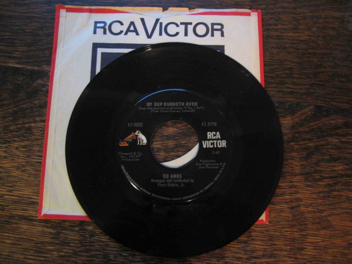 Ed Ames 45rpm single, "My Cup Runneth Over" b/w "It Seems a Long Long Time" (1967)