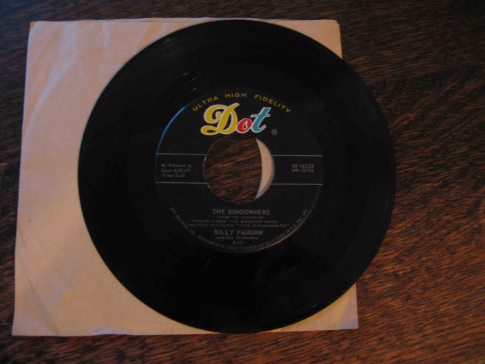 Billy Vaughn 45rpm single, "The Sundowners" b/w "Old Cape Cod" (on Dot)