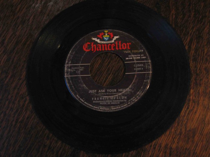 Frankie Avalon 45rpm single, "Just Ask Your Heart" b/w "Two Fools"