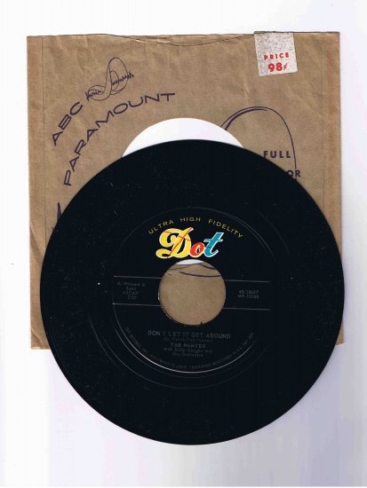 Tab Hunter 45rpm single, "Don't Let It Get Around" b/w "I'm Alone Because I Love You"