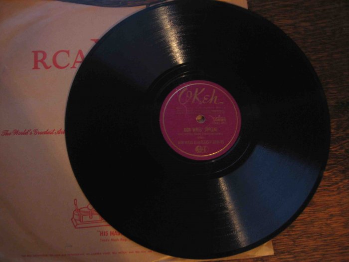 Bob Wills western swing 78rpm single, "Bob Wills' Special" b/w "New San Antonio Rose" (Okeh)