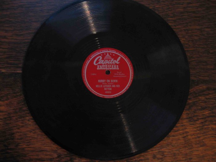 Nellie Lutcher 78rpm record, "Hurry On Down" b/w "The Lady's in Love with You"