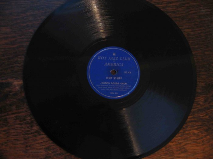 Johnny Dodds 78 rpm dixieland record, "Hot Stuff" b/w "Have Mercy"