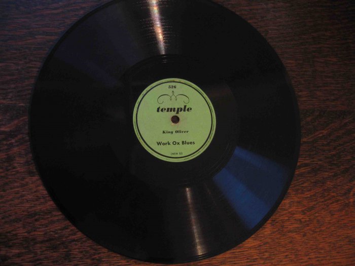 King Oliver 78 rpm record, "Work Ox Blues" b/w "Frisco Train Blues"