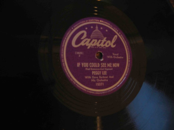 Peggy Lee 78 rpm record, "If You Could See Me Now" b/w "Blum Blum (I Wonder Who I Am)"