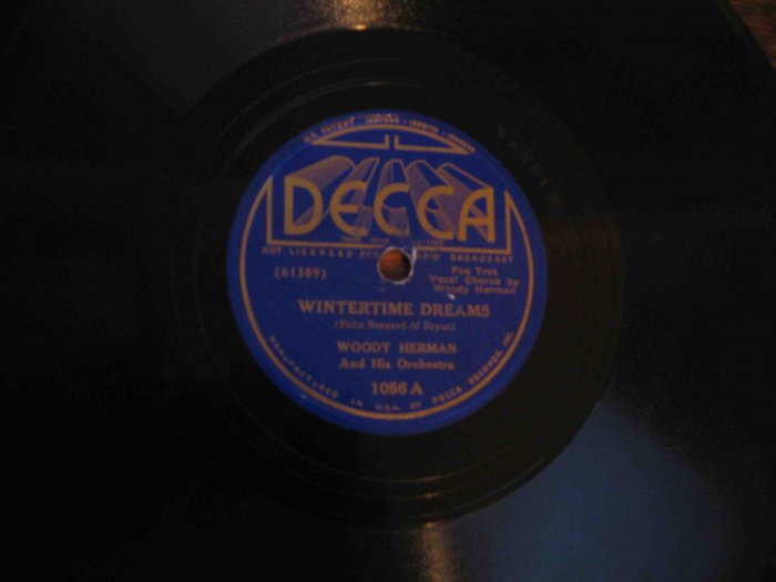 Woody Herman 78 rpm record, "Wintertime Dreams" b/w "The Goose Hangs High"