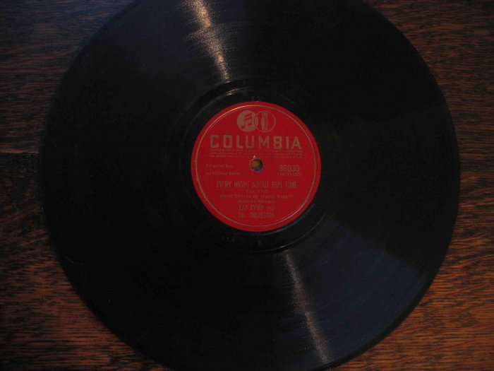 Kay Kyser 78 rpm record, "Ev'ry Night About This Time" b/w "Strip Polka"