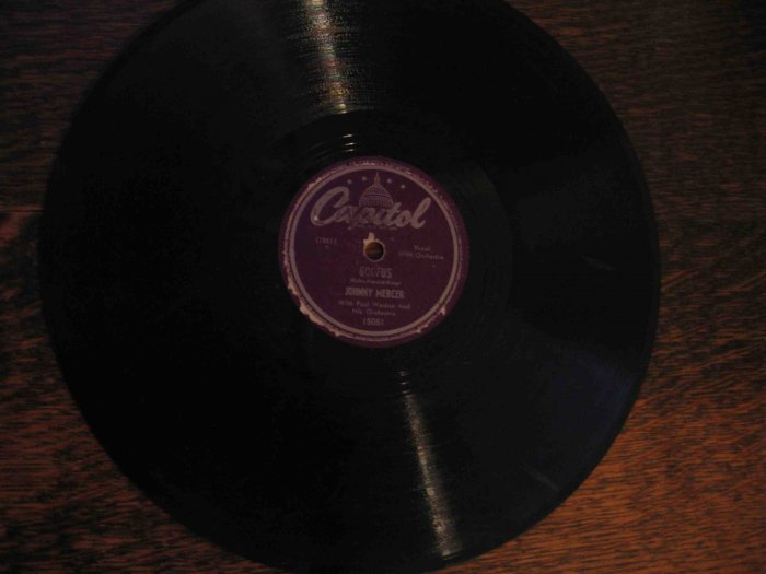 Johnny Mercer/Paul Weston 78 rpm single, "Goofus" b/w "The Hills of California"