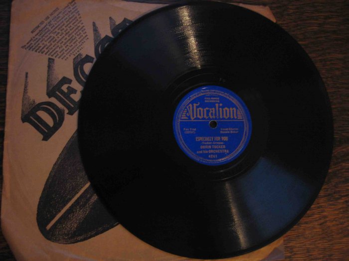 Orrin Tucker/Bonnie Baker 78 rpm record, "Especially for You" b/w "I Need Lovin'"