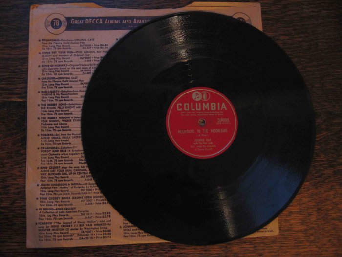 Johnny Ray with the Four Lads 78 rpm record, "Mountains in the Moonlight"/"What's the Use?"