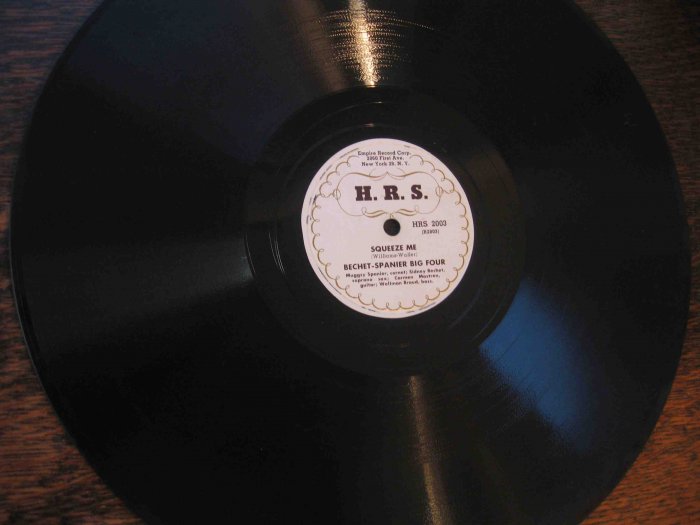 Sidney Bechet/Muggsy Spanier 12" 78 rpm record, "Squeeze Me" / "Sweet Sue, Just You"