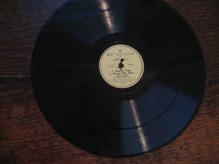 Johnny Dodds/Omer Simeon 12" 78 rpm record, "Pountin' Papa"/"Beau-Koo-Jack"/etc.