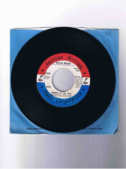 Darrell McCall 45 rpm single, "Goodbye of the Year" (1973)