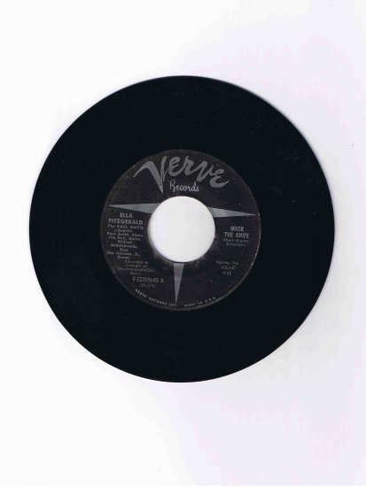 Ella Fitzgerald 45 rpm single, "Mack the Knife" b/w "Lorelei" (Verve)