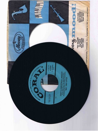 "Big" Tiny Little 45 rpm single, "Tiny's Christmas Medley" b/w "Silver Bells"