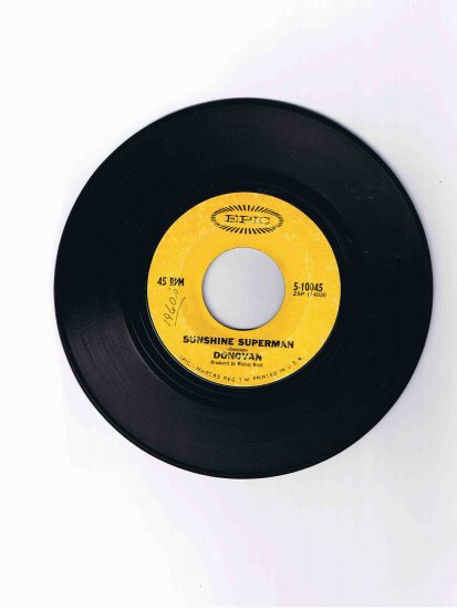 Donovan 45 rpm single, "Sunshine Superman" b/w "The Trip"